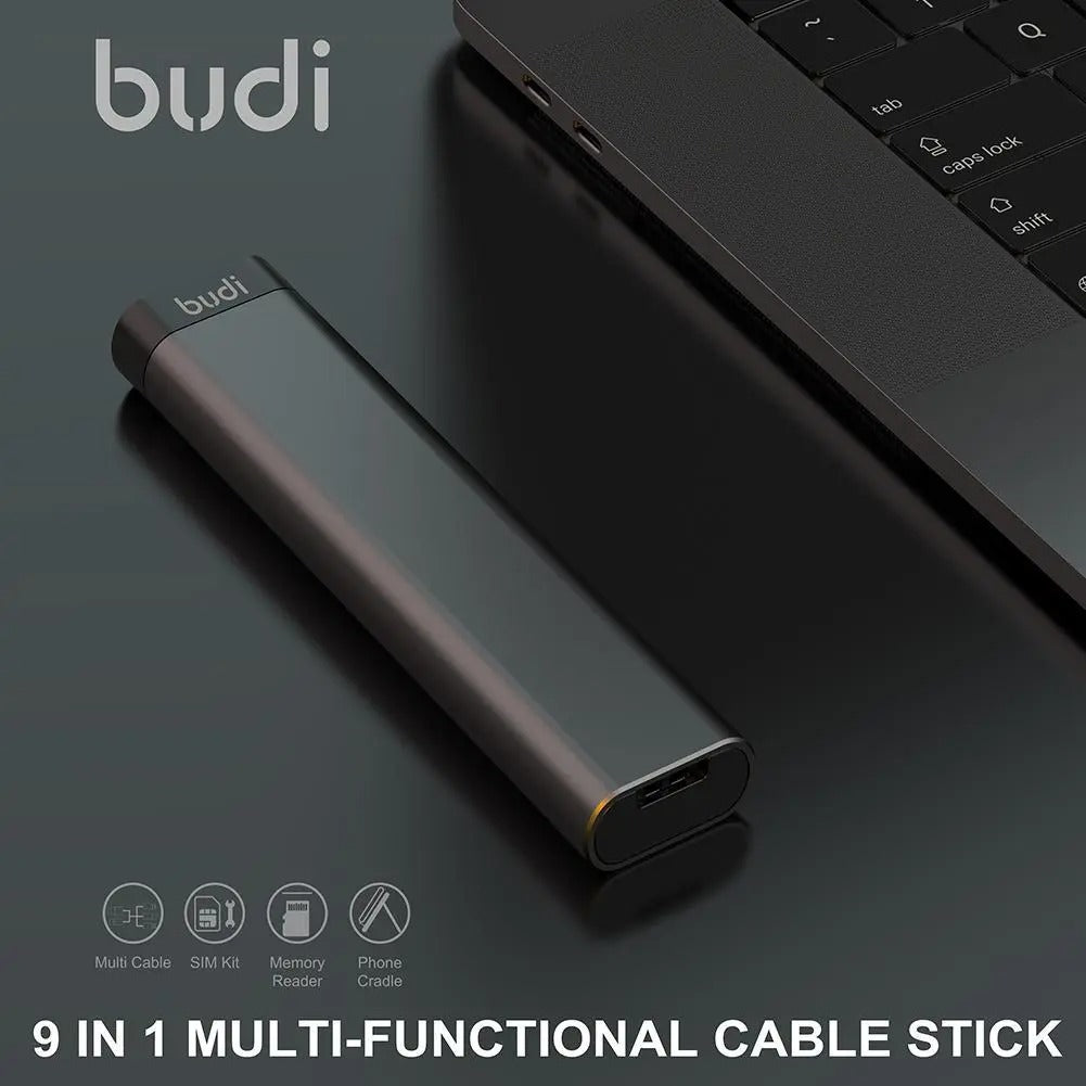 Budi 9-in-1 Smart Adapter Card Storage Data Cable USB Box Universal Card Reader